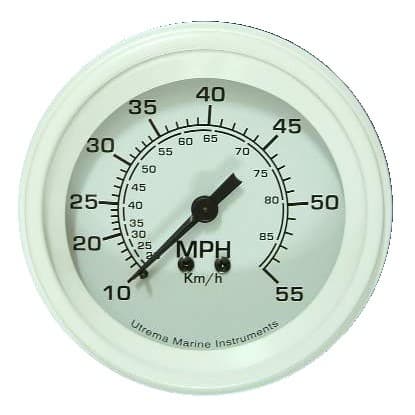 Utrema White Marine Mechanical Speedometer 3-3-8-